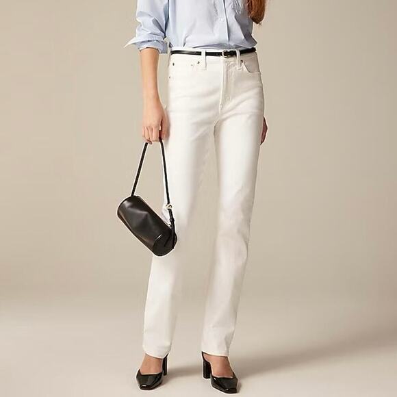 J.Crew 96' Slim Straight White Denim Jean Size 27 NWT - Picture 1 of 9